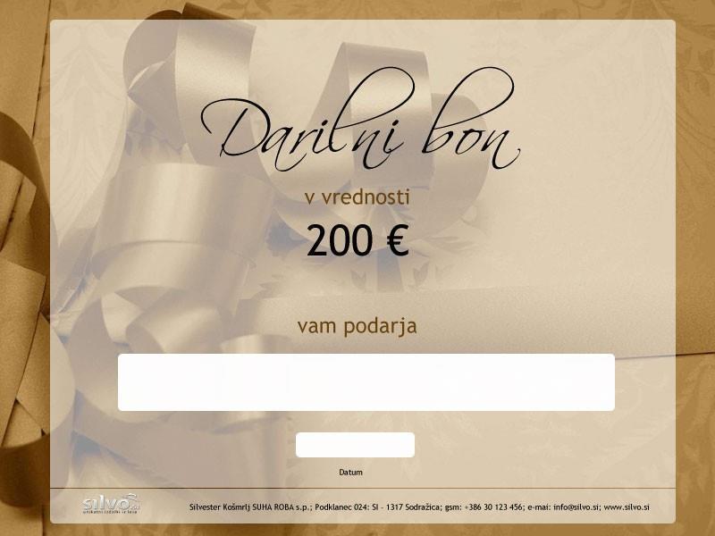 Darilni bon za 200 €