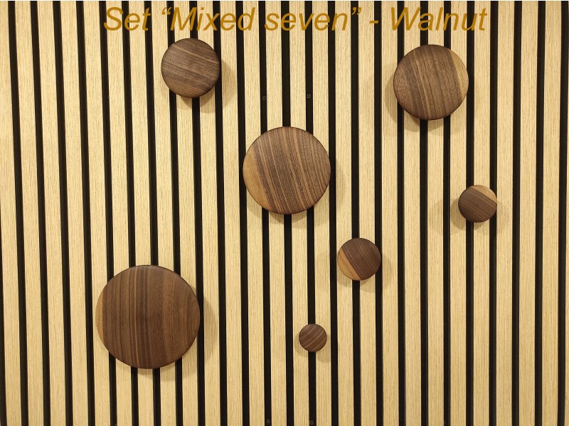 Leseni obešalniki za akustične panele  set - 7 - konveks