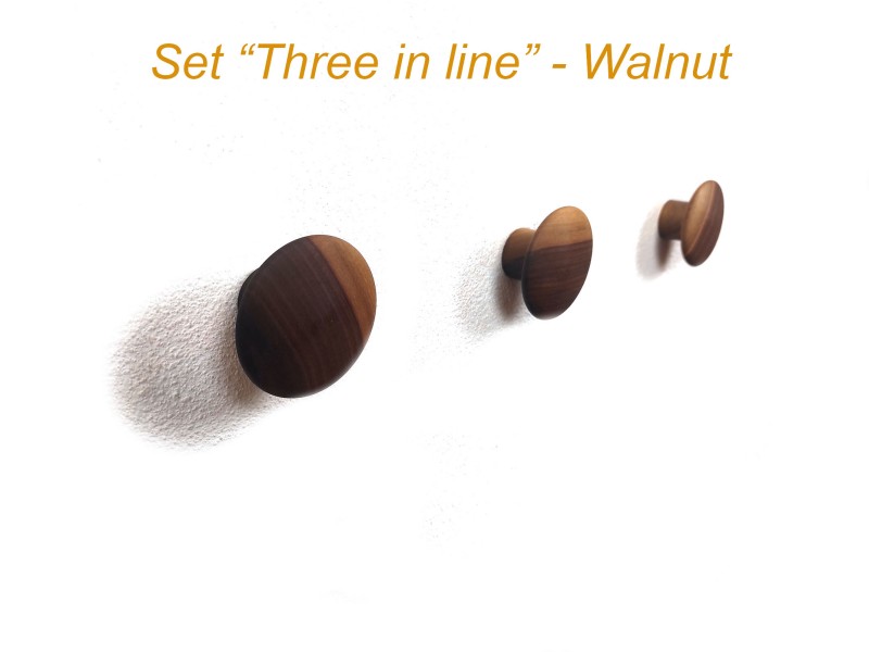 Leseni obešalniki set - 3 - Konveks