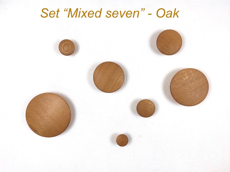 Leseni obešalniki set - 7 - Konveks