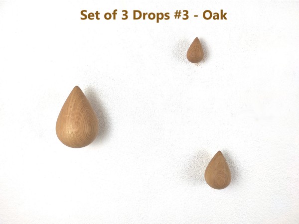Lesene kapljice hrast - set 3