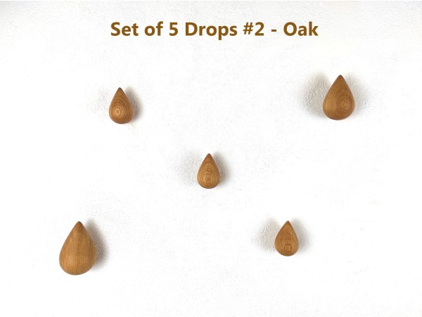 Lesene kapljice hrast - set 5