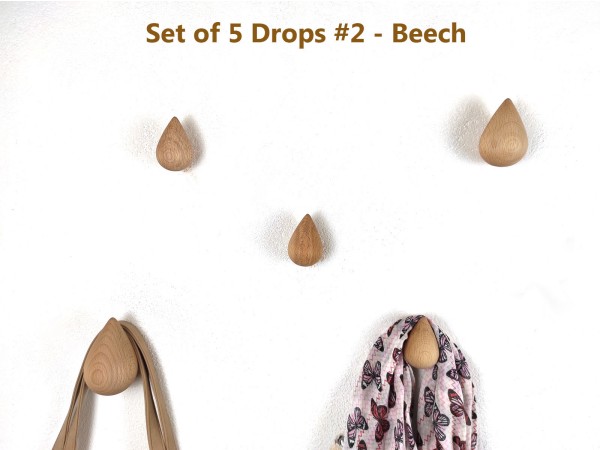 Lesene kapljice bukev - set 5