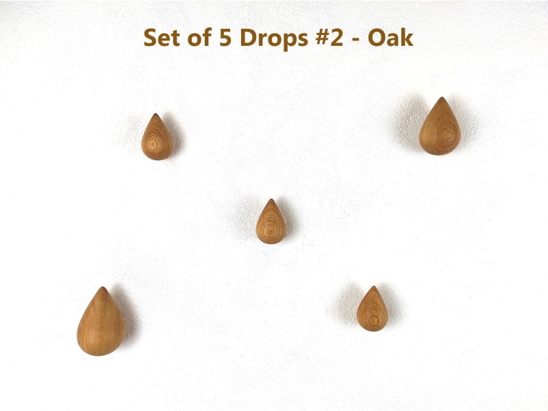Lesene kapljice hrast - set 5
