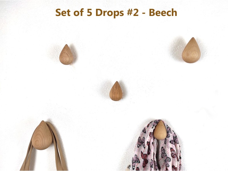 Lesene kapljice bukev - set 5