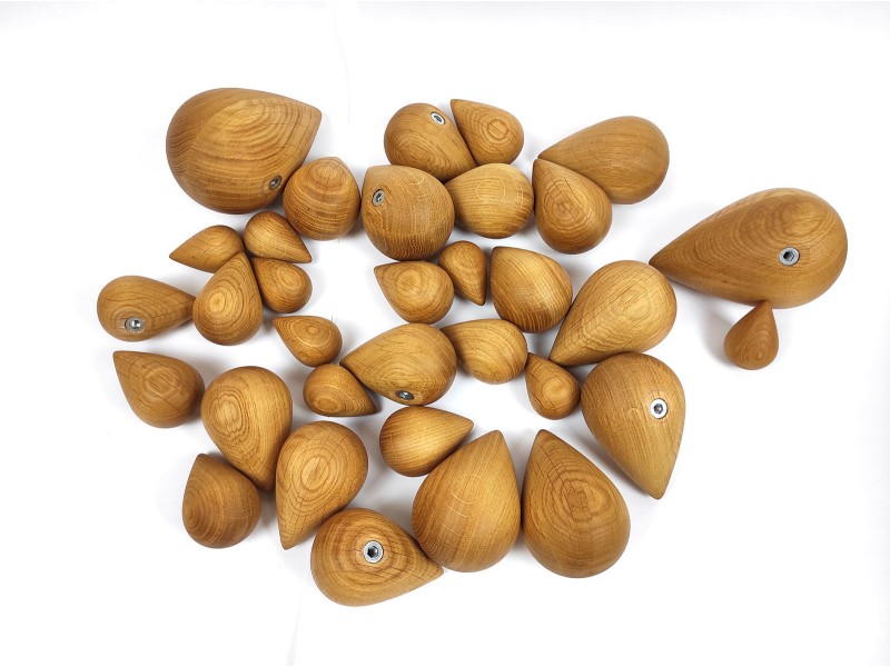 Lesene kapljice hrast - set 3