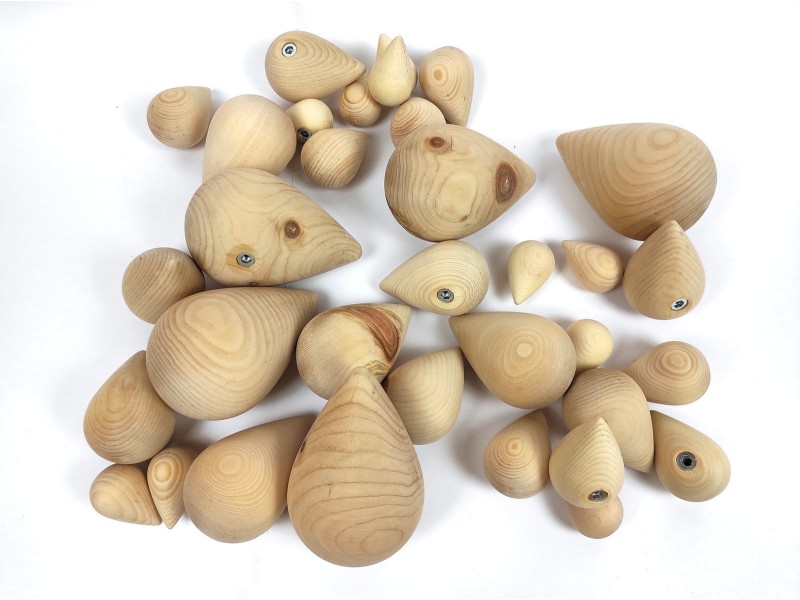 Lesene kapljice cemprin - set 5